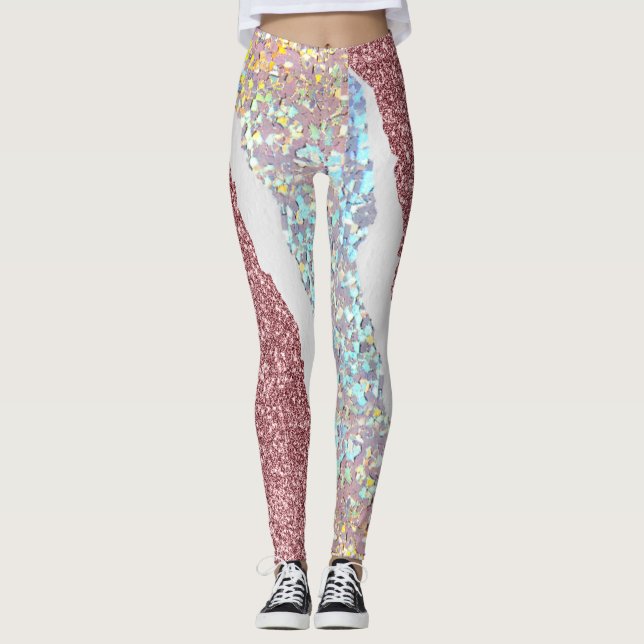 Rosa Glitter Leggings (Framsida)