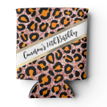 Rosa Glitter Leopard Girly Cheetah Chic Birthday