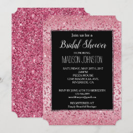 Rosa Glitter Leopard Ombre Inbjudningar
