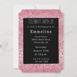 Rosa Glitter Leopard Ombre Inbjudningar