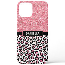 Rosa Glitter Leopard Print Shimmer Personlig