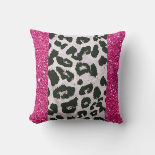 Rosa Glitter Leopard Skriv ut Dekorativ kudde