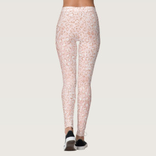  Rosa Glitter Leopard Skriv ut               Leggings
