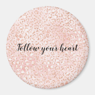 Rosa Glitter Leopard Skriv ut Magnet