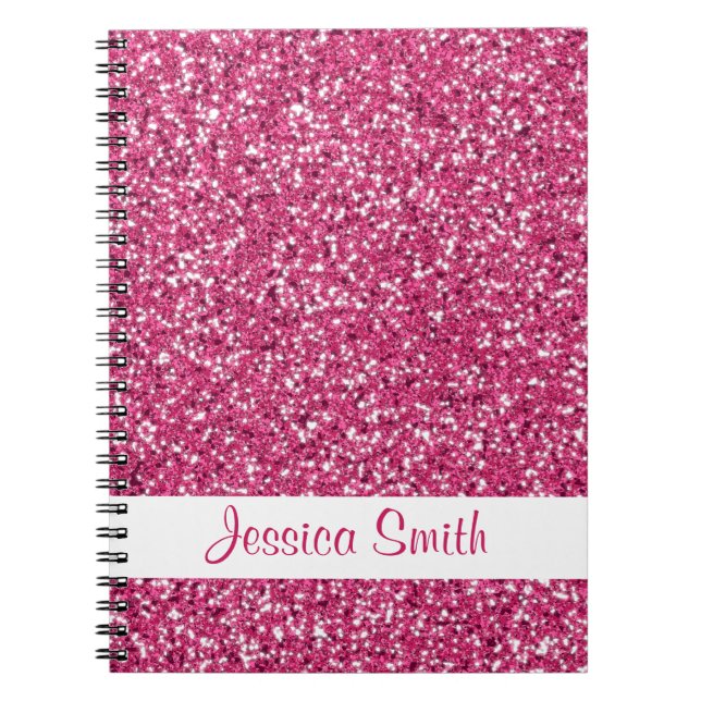 Rosa Glitter liknar och Namn Anteckningsbok (Framsidan)