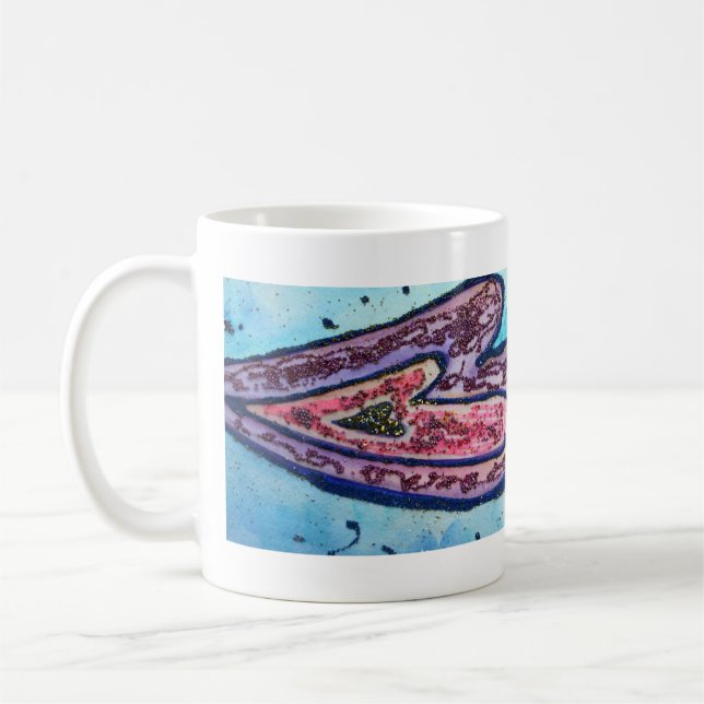 Rosa Glitter Lila Hearts Anpassningsbar Kaffe Mugg (Vänster)