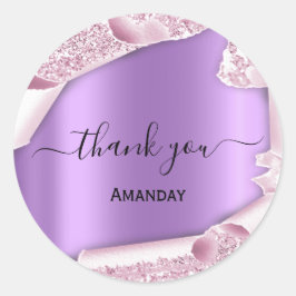 Rosa Glitter Lila Möhippa Sweet16:e Tacken Runt Klistermärke