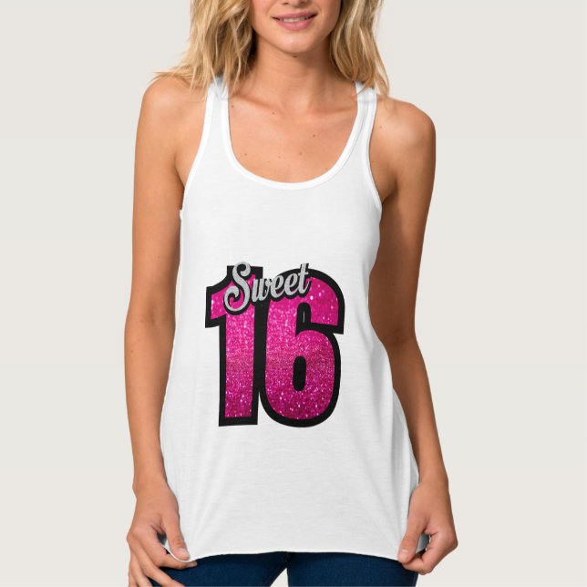 Rosa glitter linne med racerback  (Framsida)