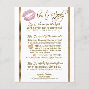 Rosa Glitter 💋 Lipense Senegence Instructions Flygblad