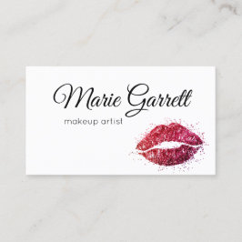 Rosa Glitter Lipstick Kiss Affärskort Visitkort