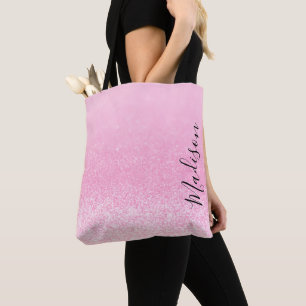 Rosa Glitter Ljus Personlig Tygkasse