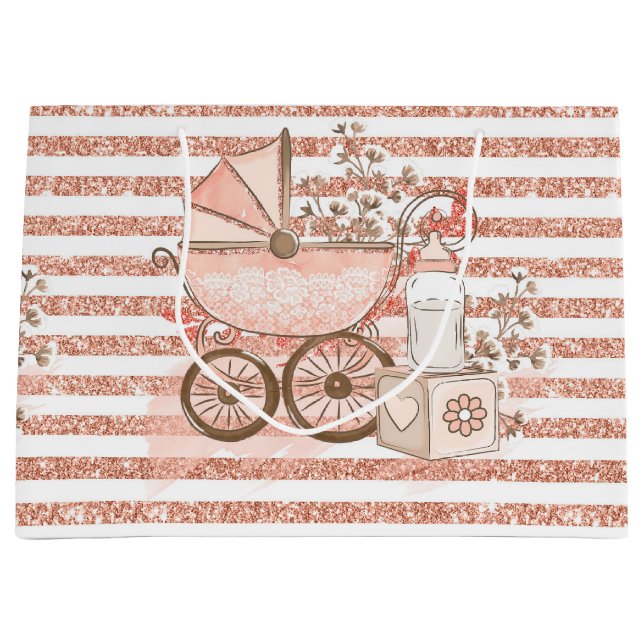 ROSA GLITTER LOOK FLICKA PRAM & FLOWERS (Framsidan)