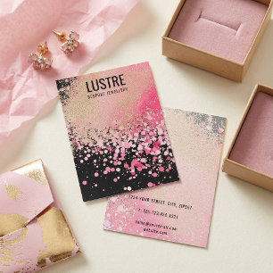 Rosa Glitter Luxury Jewelry Visning Card Visitkort