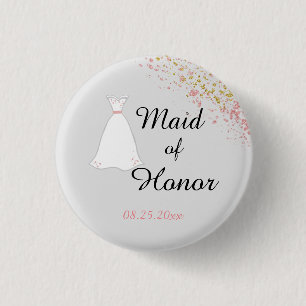 Rosa Glitter Maid of honor Knapp