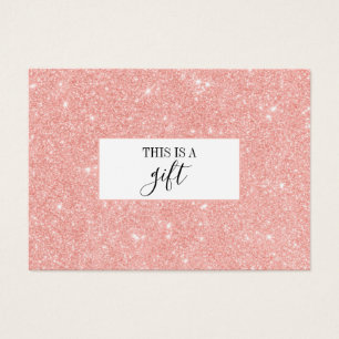  Rosa Glitter Makeup Artist Gift Certificate Visitkort