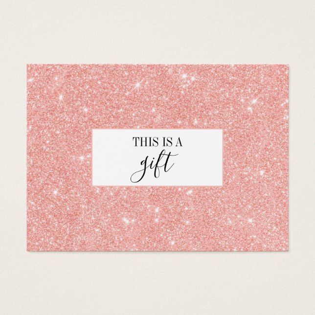  Rosa Glitter Makeup Artist Gift Certificate Visitkort (Framsidan)