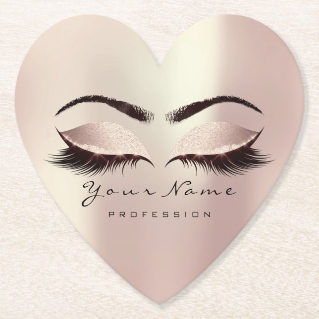 Rosa  Glitter Makeup Artist Lash Extension Underlägg Papper (Framsida)