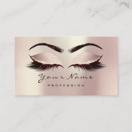 Rosa Glitter Makeup Artist Lash Extension Visitkort