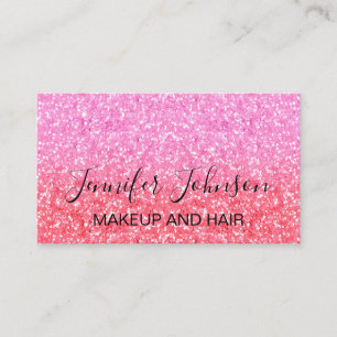rosa glitter Makeup elegant typografi Visitkort