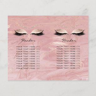 Rosa Glitter Makeup Öga Lash Prices Marble Flygblad