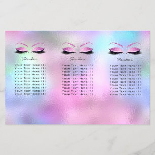 Rosa Glitter Makeup Öga Lash Ro DL 3 Flygblad