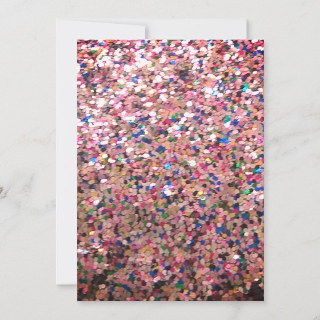 Rosa Glitter-mall Inbjudningar (Framsida)
