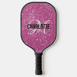 Rosa glitter, manusmonogram namn