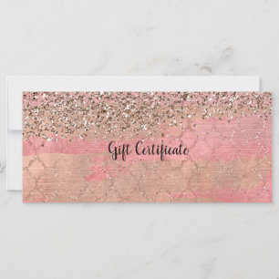 Rosa glitter marockansk glamour-presentcertifikat