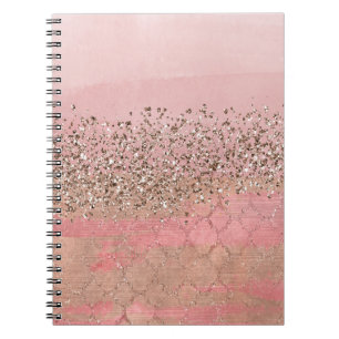 Rosa Glitter-Marockansk Indisk Prinsessa Glamour Anteckningsbok