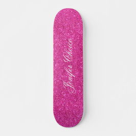 Rosa glitter mini skateboard bräda 18,5 cm