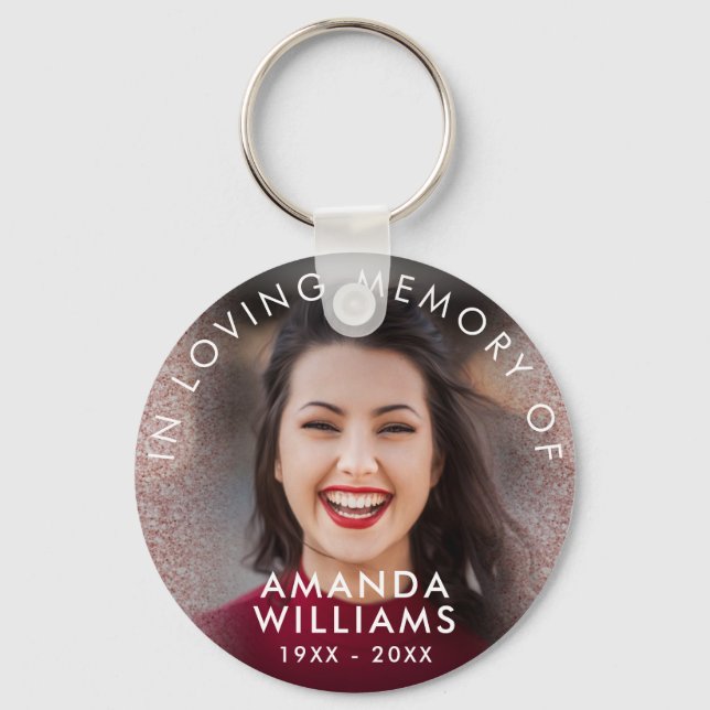 Rosa Glitter Modern Photo Memorial Keepsakes Nyckelring (Framsida)