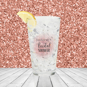 Rosa Glitter Möhippa Petals och Prosecco Glaskopp