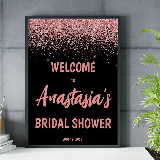 Rosa Glitter Möhippa välkommen Poster (Skapare uppladdad)