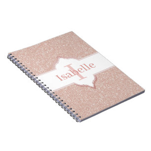 Rosa Glitter Monogram bärbar dator Anteckningsbok