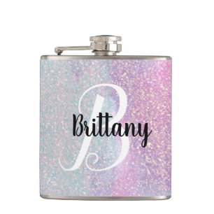 Rosa Glitter Monogram Fickplunta