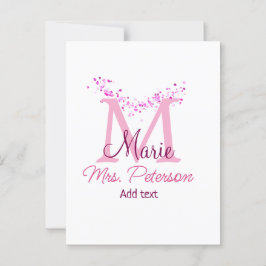 Rosa glitter-monogramlärare, Modern gi Vykort