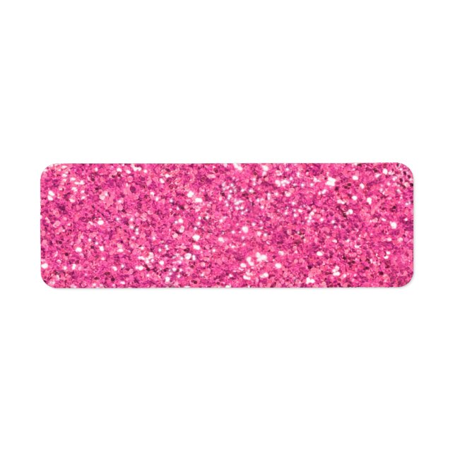 Rosa glitter mönster-etikett returadress etikett (Framsidan)