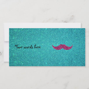 Rosa glitter mustasch