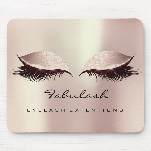 Rosa  Glitter Namn Beauty Lash Makeup Musmatta (Framsidan)