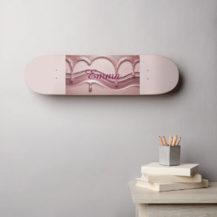 Rosa Glitter Namn Emma Skateboard
