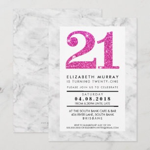 ROSA GLITTER NUMMER 21 21:a INBJUDAN