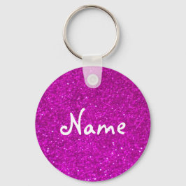 Rosa glitter-nyckelkedja med faux-glimmer nyckelring