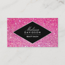 Rosa Glitter och Affärskortet Glamor Beauty Visitkort
