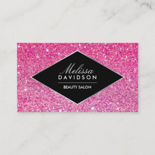 Rosa Glitter och Affärskortet Glamor Beauty Visitkort