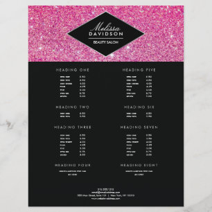 Rosa Glitter och Glamor Beauty Large Flyer