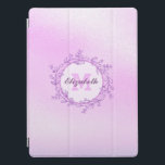 Rosa Glitter och Gnistra Monogram Namn iPad Pro Skydd<br><div class="desc">Snyggt  rosa med utandning av glitter med låg lila och utformning av namn med monogram. Anpassa med ditt namn,  monogram,  inledande text eller text. Du kan ändra färg och teckensnittet stil med alternativet Anpassa det ytterligare. Utkast till Rosalind Moore</div>