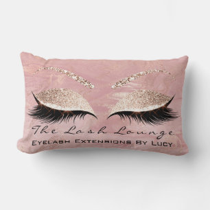 Rosa Glitter Öga Makeup-lash Beauty Marble Namn Lumbarkudde