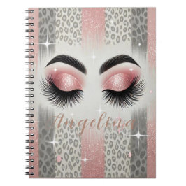 Rosa glitter ögonfransar anteckningsbok