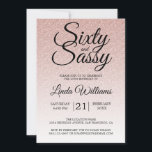Rosa Glitter Ombre 60 och Sassy 60:e födelsedagen Inbjudningar<br><div class="desc">Firar att du vrider 60 i stil med den här moderna 60-årsdesignen på rosa glitter-bakgrund, en 60-årsinbjudan till chicen som du bara kan anpassa och skicka ut för din 60-födelsedagsfests firande. Ord 60 och sassy ställs in med hjälp av modernt skript. Om du behöver hjälp eller matchande produkter kontaktar du...</div>