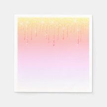 Rosa Glitter Ombré Glam Sparkles Söt Party